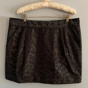 Gap Animal Print Taffeta Mini Skirt with Pockets